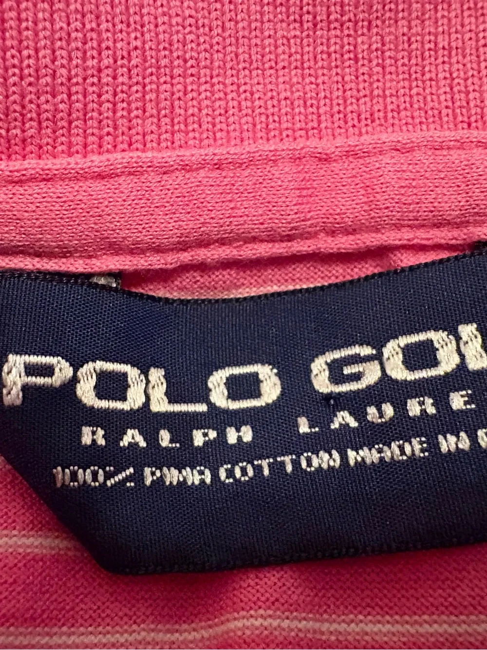 Polo Golf Ralph Lauren Pink Stripe Pima Cotton Polo Men’s L